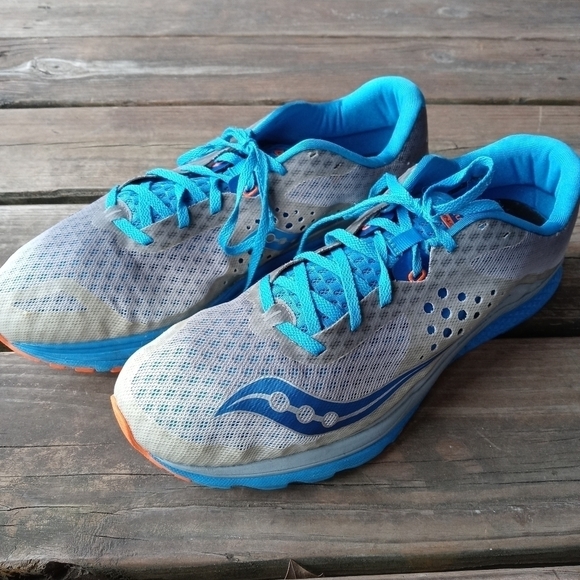 Saucony Mens Everun Kinvara 8 S20356-1 Gray Blue Running Shoes Lace Up Size 14. main image 10